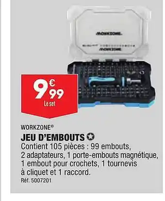 ALDI Workzone jeu d'embouts offre