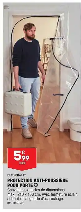 Deco craft protection anti-poussière pour porte