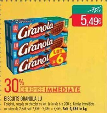 Match Biscuits granola lu offre