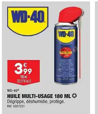 ALDI Wd-40 huile multi-usage 180 ml offre