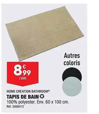 ALDI Home creation bathroom tapis de bain offre