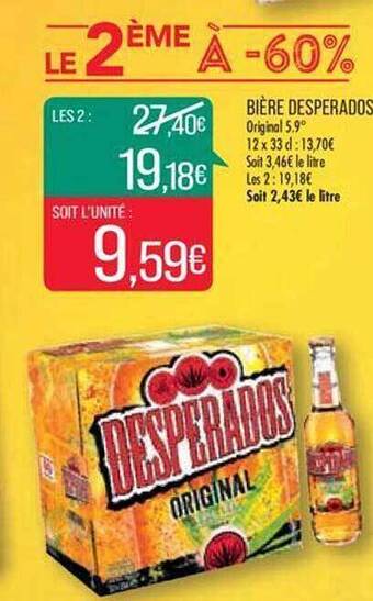 Match Bière desperados offre
