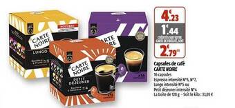 Capsules de café carte noire
