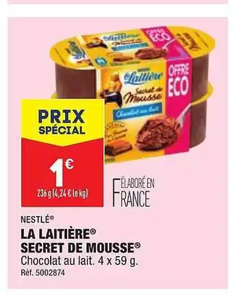 ALDI Nestlé la laitière secret de mousse offre