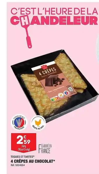 ALDI Toques et tartes 4 crêpes au chocolat offre