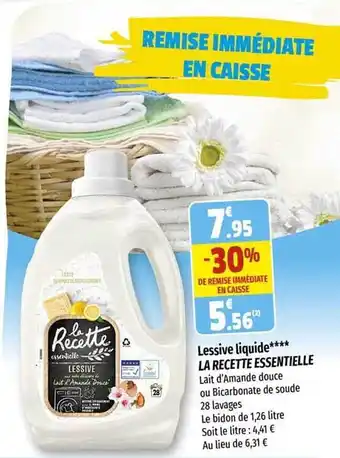 Coccinelle Supermarché Lessive liquide la recette essentielle offre