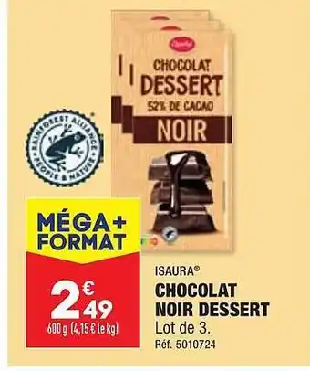 ALDI Isaura chocolat noir dessert offre