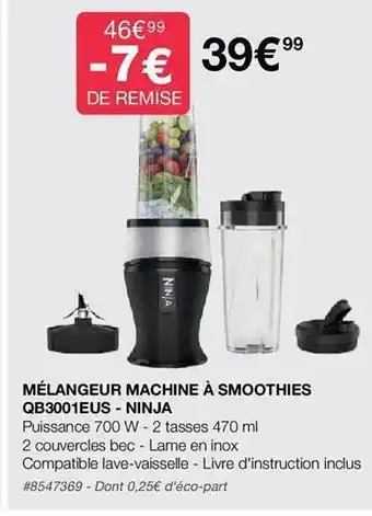 Mélangeur machine à smoothies qb3001eus - ninja