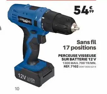 Shopix Perceuse visseuse sur batterie 12v primotech offre