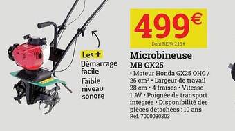 Espace emeraude Microbineuse mb gx25 offre
