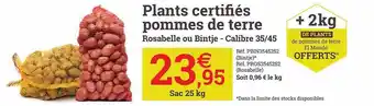 Espace emeraude Plants cerfitiés pommes de terre offre