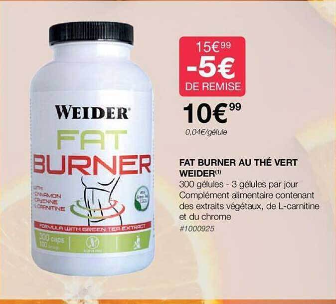Promo Fat burner au thé vert weider chez Costco