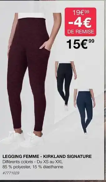 Costco Legging femme - kirkland signature offre