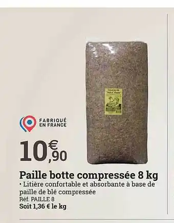 Paille botte compressée 8kg
