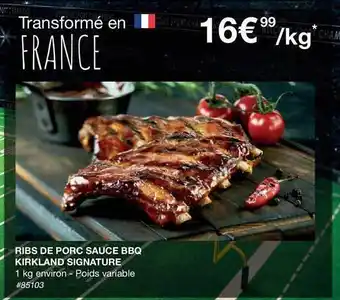 Costco Ribs de porc sauce bbq kirkland signature offre