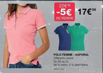 Costco Polo femme - kaporal offre