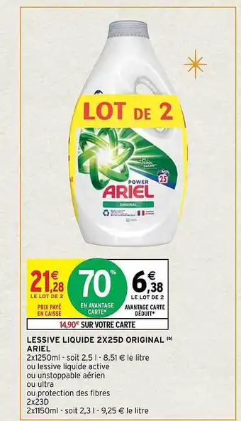 Intermarché Express Lessive liquide 2x250 original ariel offre