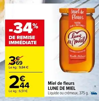 Carrefour Miel de fleurs Lune de Miel offre