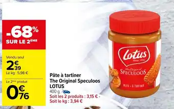 Carrefour Pâte à tartiner The Original Speculoos Lotus offre