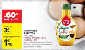 Carrefour Sirop d'Agave Sunny Via offre