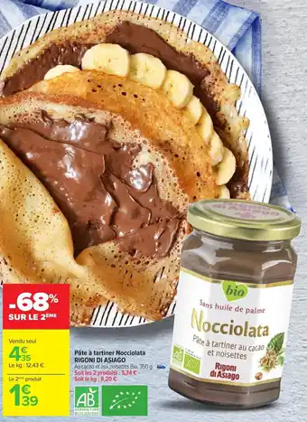 Carrefour Pâte à tartiner Nocciolata Rigoni Di Asiago offre
