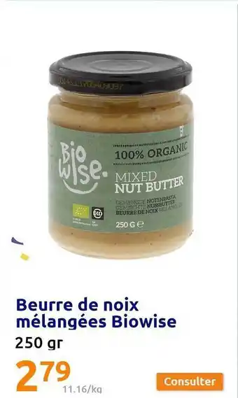 Action Beurre de noix mélangées biowise offre