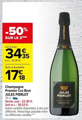 Carrefour Champagne Premier Cru Brut Jules Pierlot offre