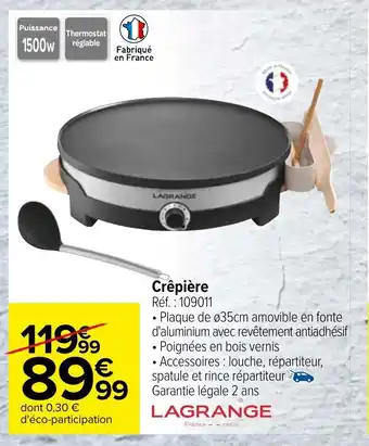 Carrefour Crêpière offre