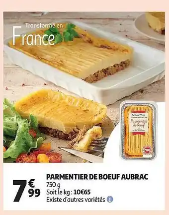 Auchan Parmentier de bœuf aubrac offre