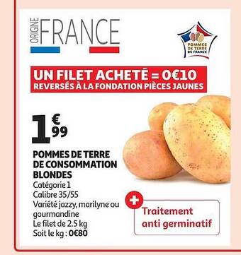 Auchan Pommes de terre de consommation blondes offre