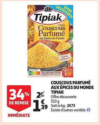 Couscous parfumé aux épices du monde tipiak