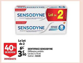 Auchan Dentifrice sensodyne offre