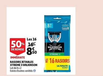 Auchan Rasoirs jetables xtreme 3 wilkinson offre