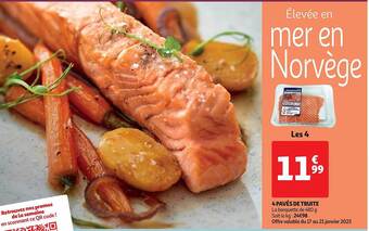 Auchan 4 pavés de truite offre