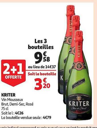 Auchan Kriter vin mousseux offre