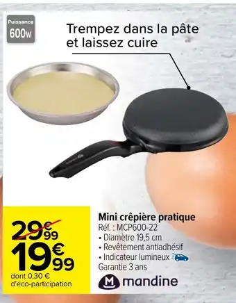 Carrefour Mini crêpière pratique offre