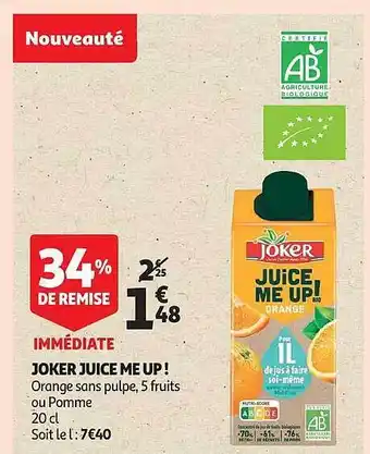 Auchan Joker juice me up ! offre