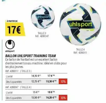 Decathlon Ballon uhlsport training team offre