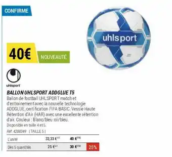 Decathlon Ballon uhlsport addglue t5 offre