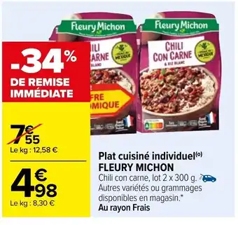 Carrefour Plat Cuisiné Individuel Fleury Michon offre