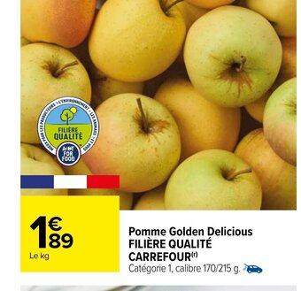 Carrefour Pomme Golden Delicious Filière Qualité Carrefour offre