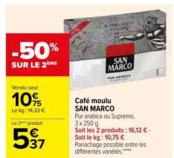 Carrefour Café Moulu San Marco offre