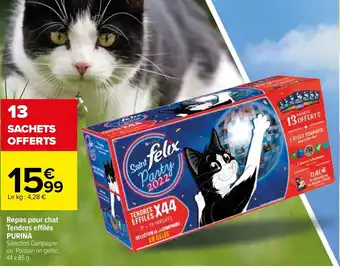 Carrefour Repas Pour Chat Tendres Effilés Purina offre