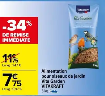 Carrefour Alimentation Pour Oiseaux de Jardin Vita Garden Vitakraft offre