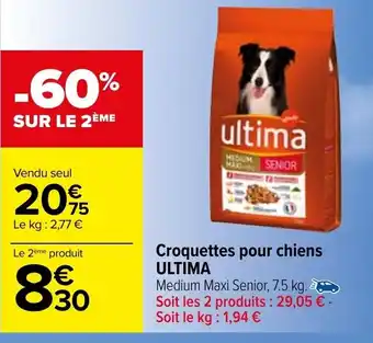 Carrefour Croquettes Pour Chiens Ultima offre