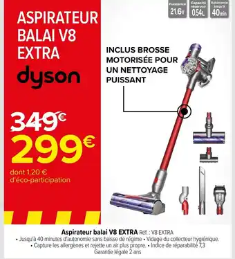Carrefour Aspirateur Balai V8 Extra offre