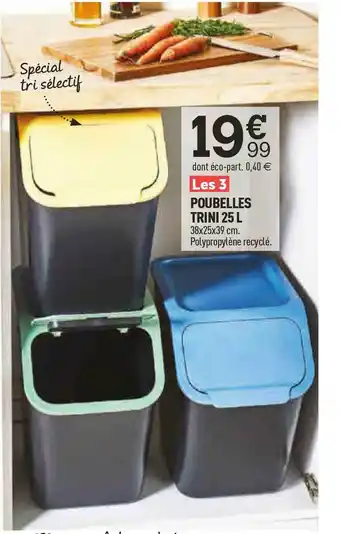 Centrakor Poubelles trini 25 l offre