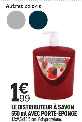 Centrakor Le distributeur à savon 550 ml avec porte-éponge offre