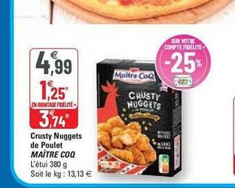 G20 Crusty nuggets de poulet maître coq offre