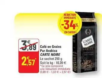 G20 Café en grains pur arabica carte noire offre